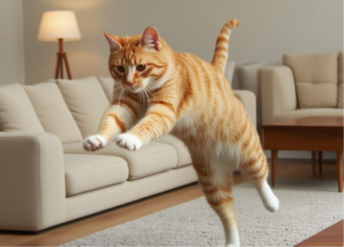 猫咪总是一惊一乍到处乱窜咋回事？(图1)