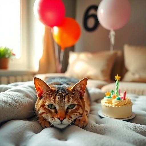 猫咪生日，主人的陪伴（一只猫咪的生日，背