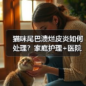 猫咪尾巴溃烂皮炎如何处理？家庭护理+医院