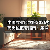 中国农业科学院2026招聘岗位报考指南：