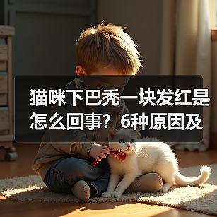 猫咪下巴秃一块发红是怎么回事？6种原因及