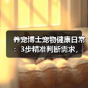 养宠博士宠物健康日常:3步精准判断需求,避坑方案全攻略(图1) 养宠博士宠物健康日常:3步精准判断需求,避坑方案全攻略(图1)