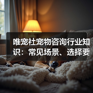 唯宠社宠物咨询行业知识：常见场景、选择要点与注意事项 - 辰飞雨新生家伴
