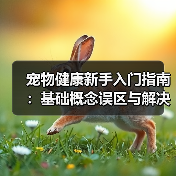 宠物健康新手入门指南：基础概念误区与解决